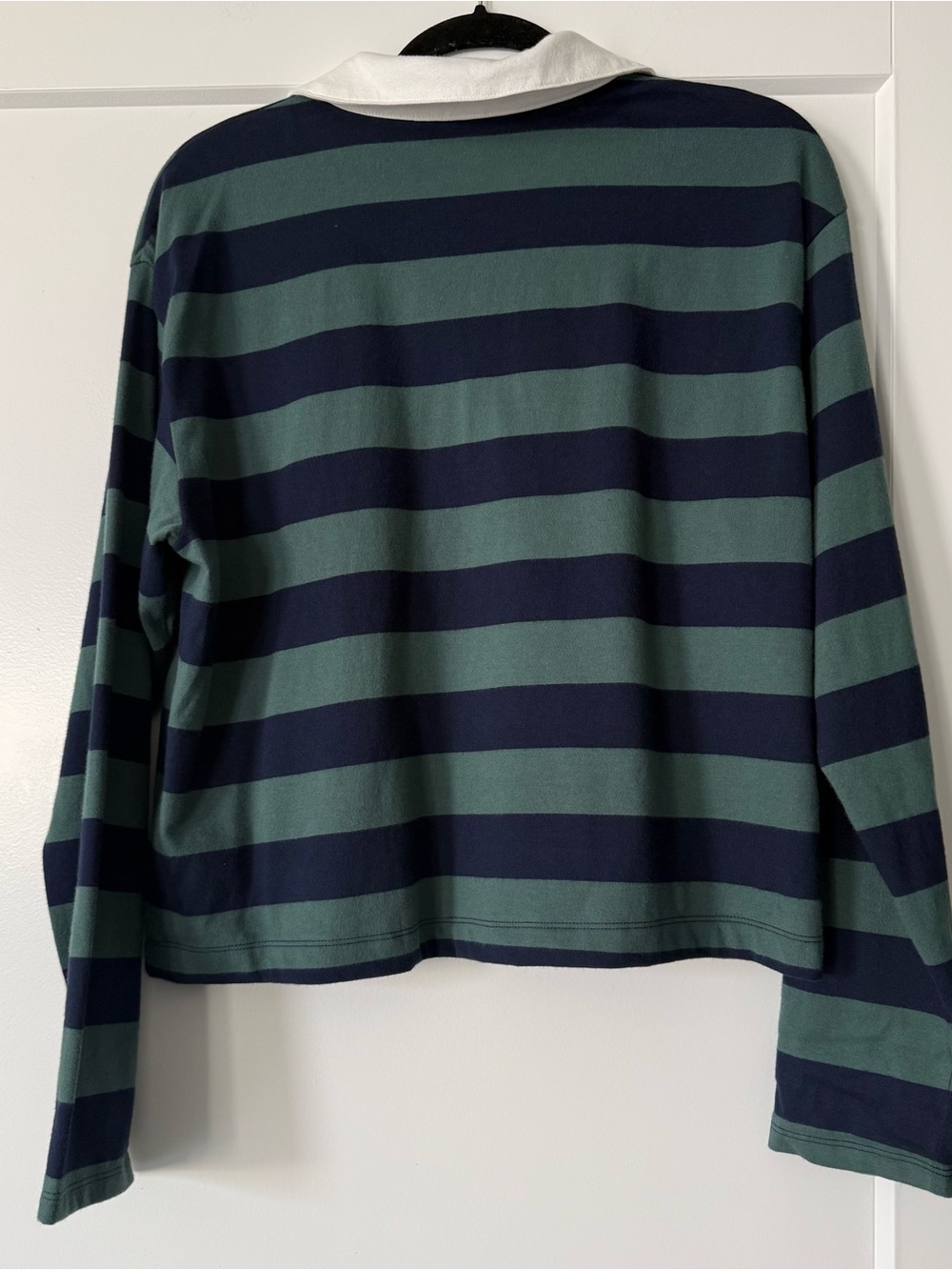 New Women's Gap Stripe Cropped Cotton Polo - Picture 2 of 3
